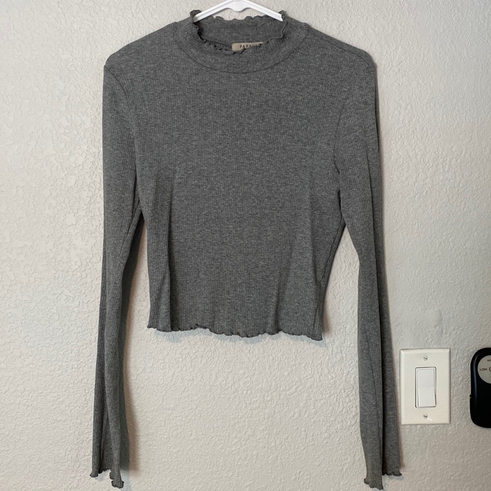 Papaya Mock Neck Long Sleeve
